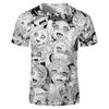 Harajuku Anime Ahegao Série 3D Potisk Pánské a Dámské Tričko Letní Streetwear O-Výstřih Krátký Rukáv Top Volné Oblečení pro Páry