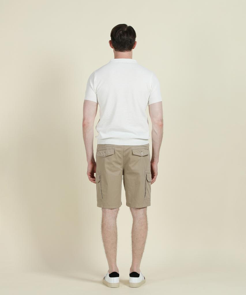 PANICALE Ivory Short-Sleeve Zip-Up Polo Knit