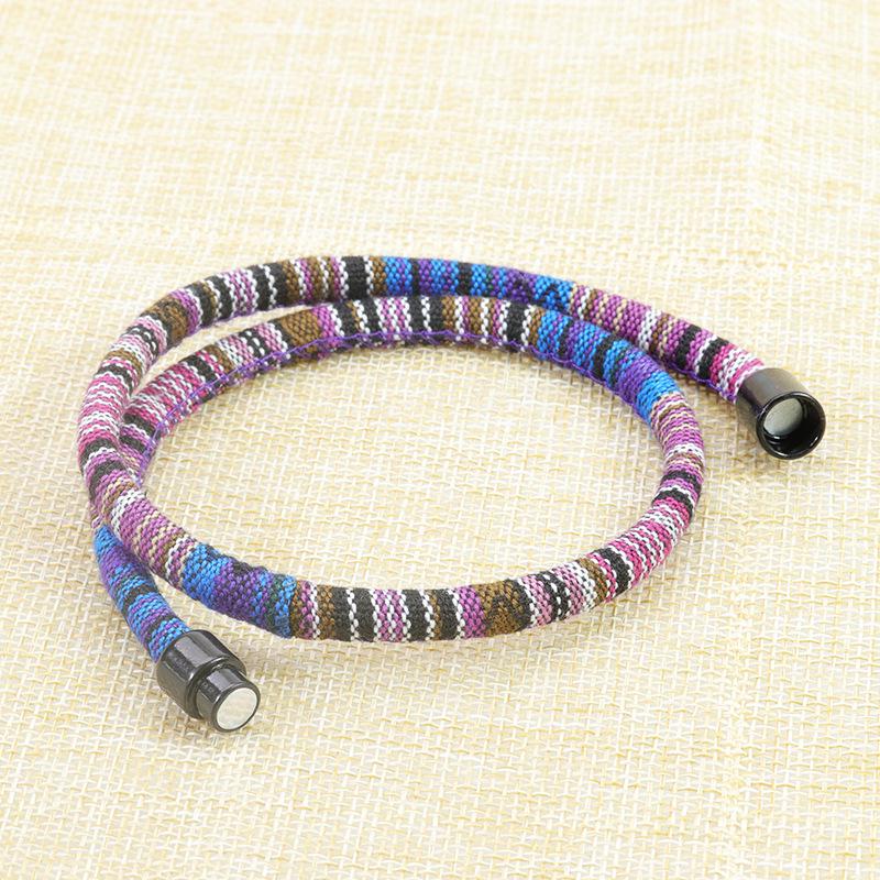 Bohemian Cotton-Linen Double-Layer Magnetic Bracelet in Nepalese Style