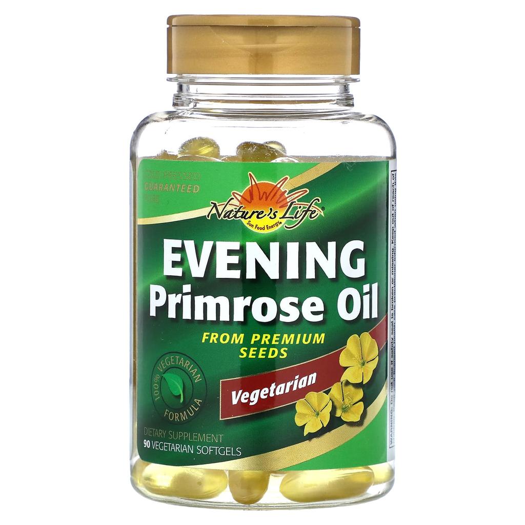 Nature'S Life, Evening Primrose Oil, Veggie Softgels, 90 (1,000Mg per Softgel)