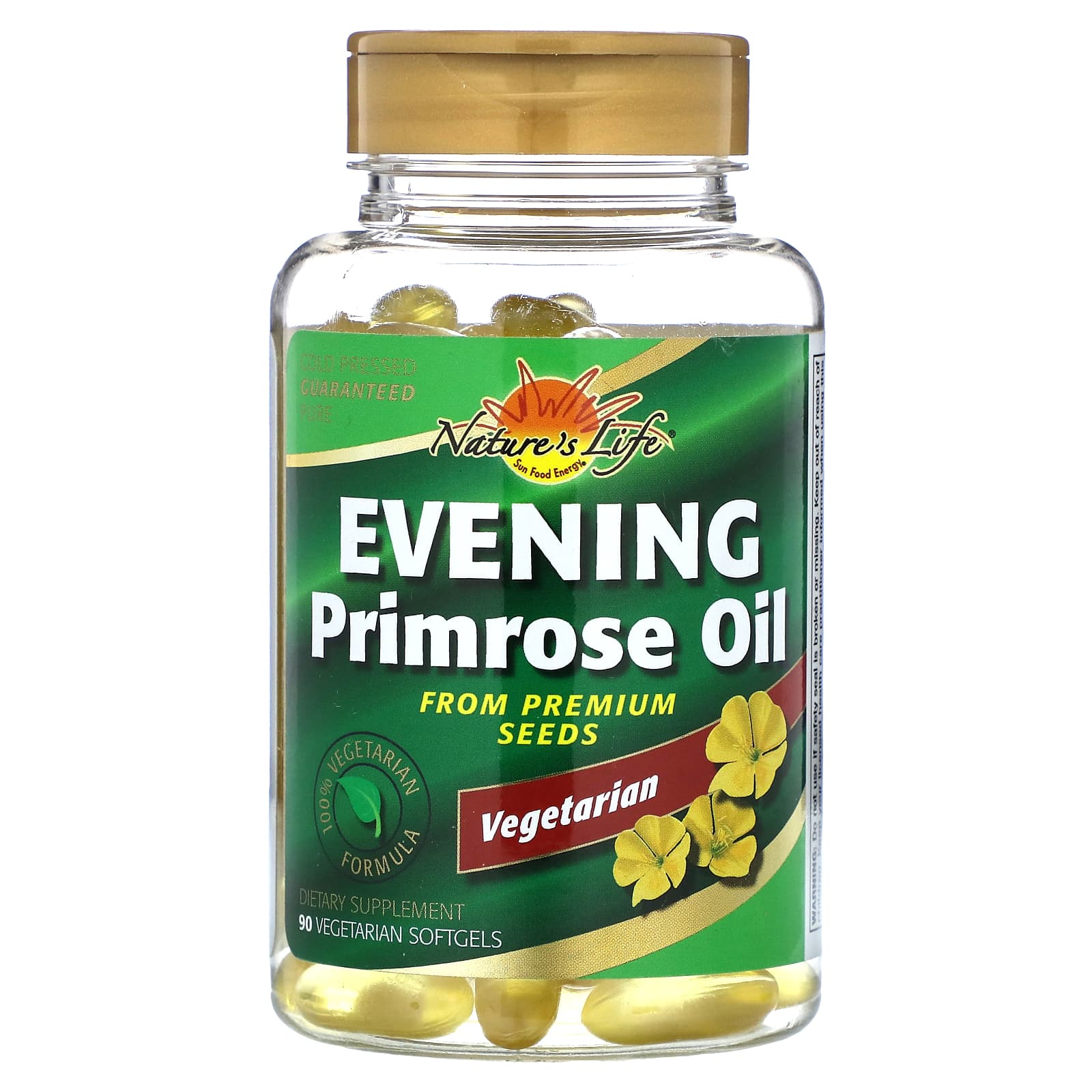 

Nature s Life, vegetable evening primrose oil, 90 veggie softgels