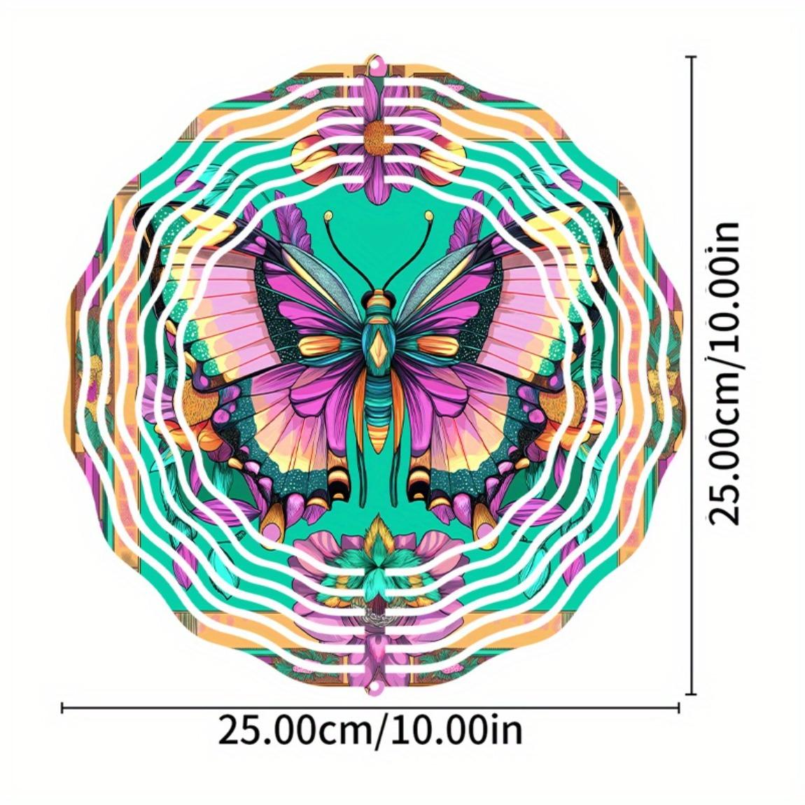 

Металлический ветряной спиннер-бабочка 10 дюймов, вращение в двух направлениях с крючком, не требует батареек, идеально подходит для украшения сада, двора, подарок для семьи, друзей 01A