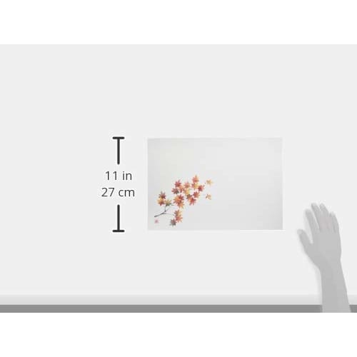 Wakaizumi Lacquerware High-Quality Paper Mats, 13-inch Long Table Mats, Flower and Tree Series, Red Maple Leaves, 100 Sheets, B-25-87
