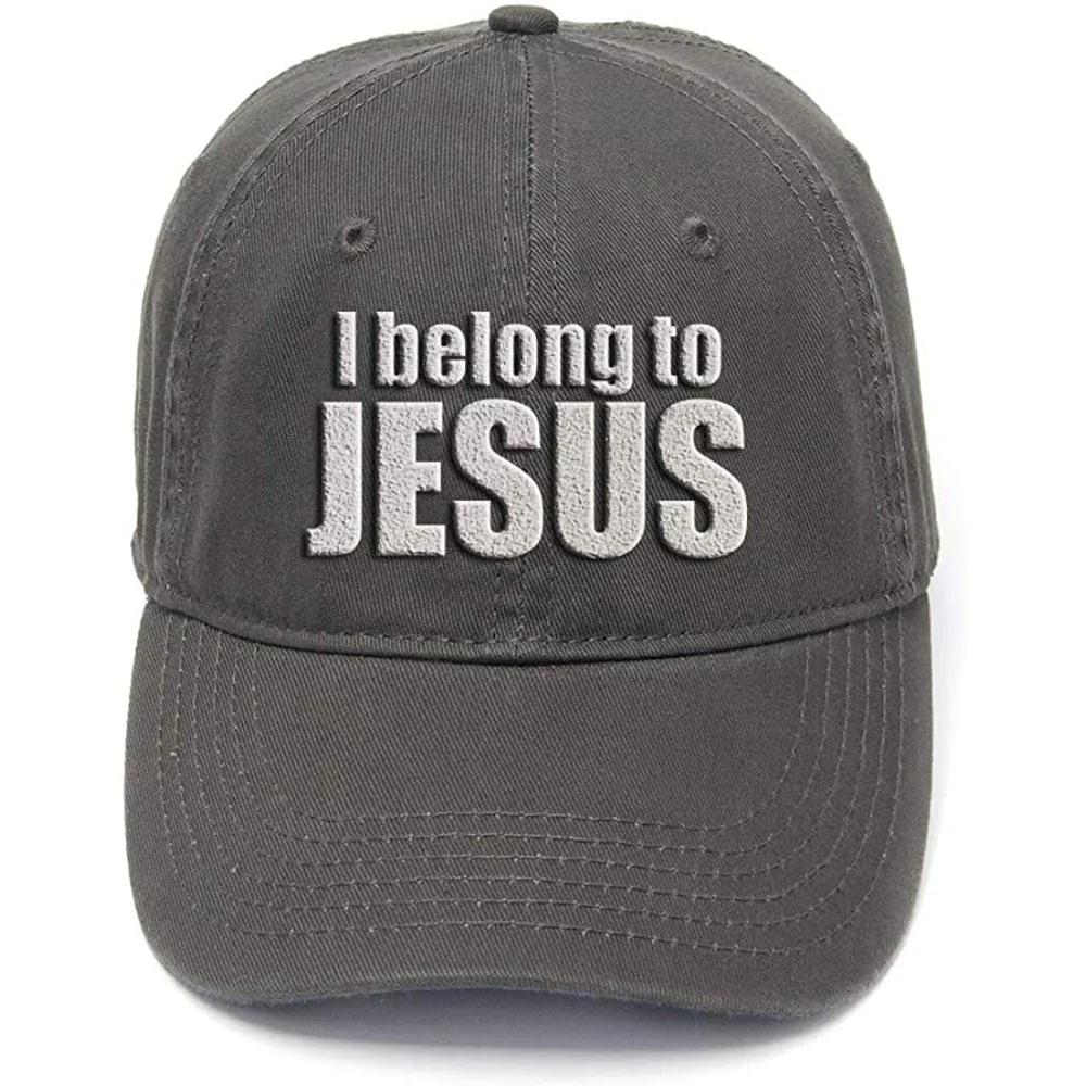 

Lyprerazy I Belong to Jesus Washed Cotton Adjustable Unisex Women Unisex Hip Hop Cool Flock Printing Baseball Cap