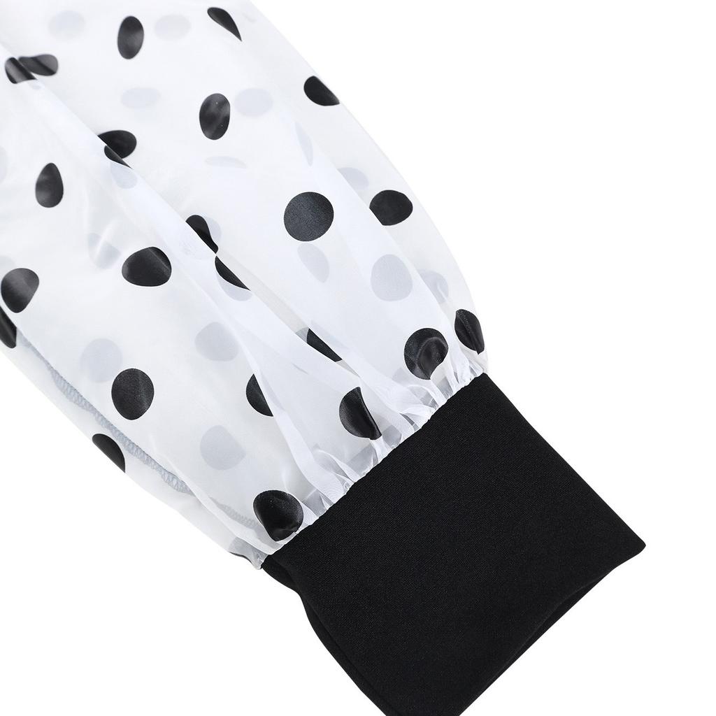 Elegant Long Sleeve Dresses 2026 Polka Dot Printed Buttons Sheath Package Hips Mid Calf Dress