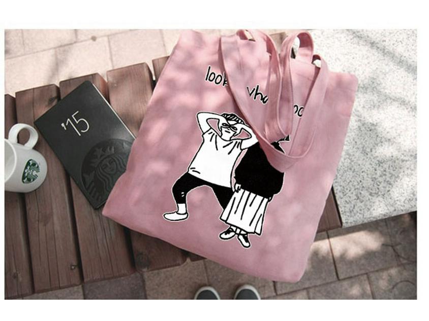 Korean Minimalist Canvas Shoulder Bag - Women's Trendy Handbag for Travel, Shopping, and School