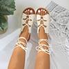 Summer New Round Toe Anklet Strap Sandals Wear Comfortable Beach Shoes Large Size Platform Sandals Women