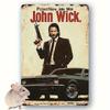 John Wick Vintage Metal Wall Art Sign    Retro Tin Decor with Classic Car  Rabbit Design Perfect for Home Office Bar or Ca