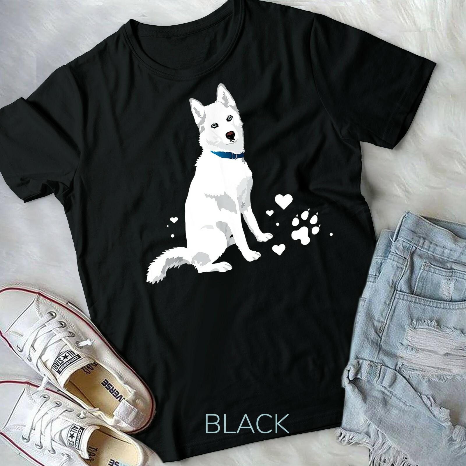 Cute white Siberian Husky sweet white Snow dog Unisex Form T-shirt XL