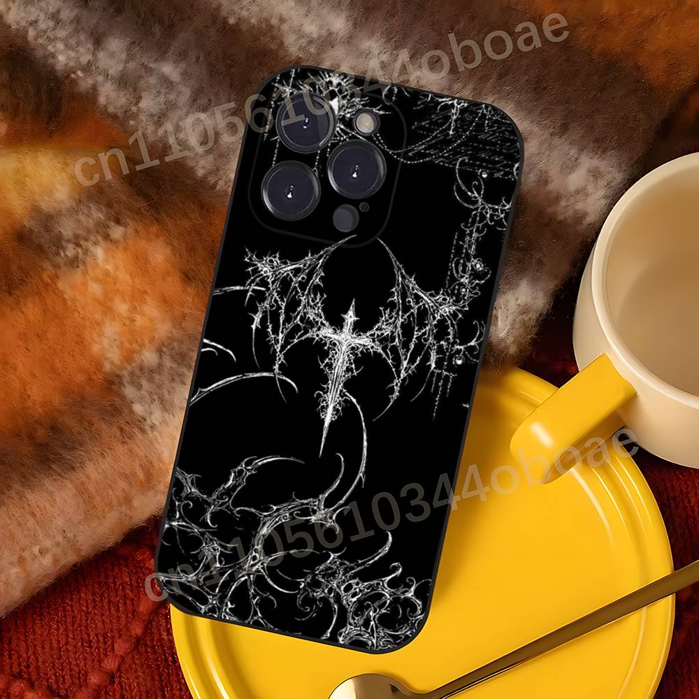 

Темный готический киберсигилизм Чехол для телефона Для iPhone 17,16,15,14,13,12,11,Pro,Max,Plus Мягкий черный чехол iPhone15pro