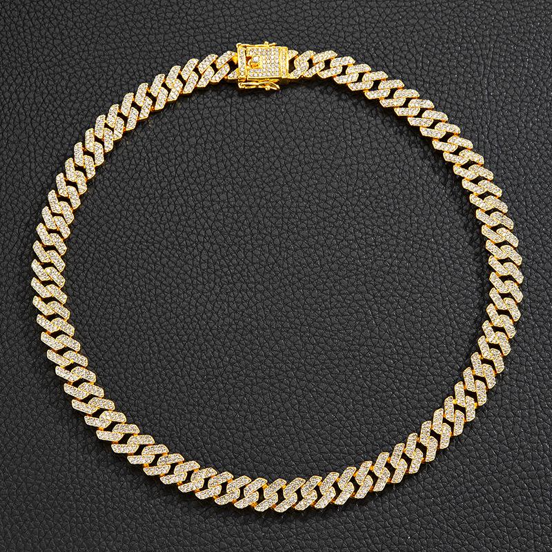 12mm Full Diamond Hip Hop Necklace: Men's Punk Retro Ins Style Exclusive