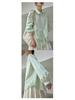 2026 Spring Women's Apple Green Lace-Up Sun Protection Shirt - Long-Sleeve, Airy, Simple, Loose Top