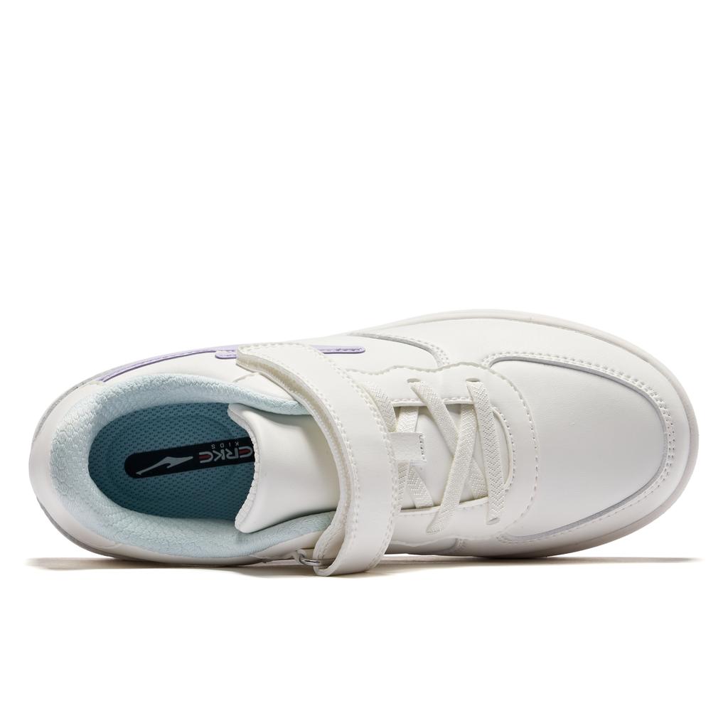 Hongxing Erke Childrens Retro Color Block Fashion Low Top Sneakers Kids sneakers White Purple 64121401017-009
