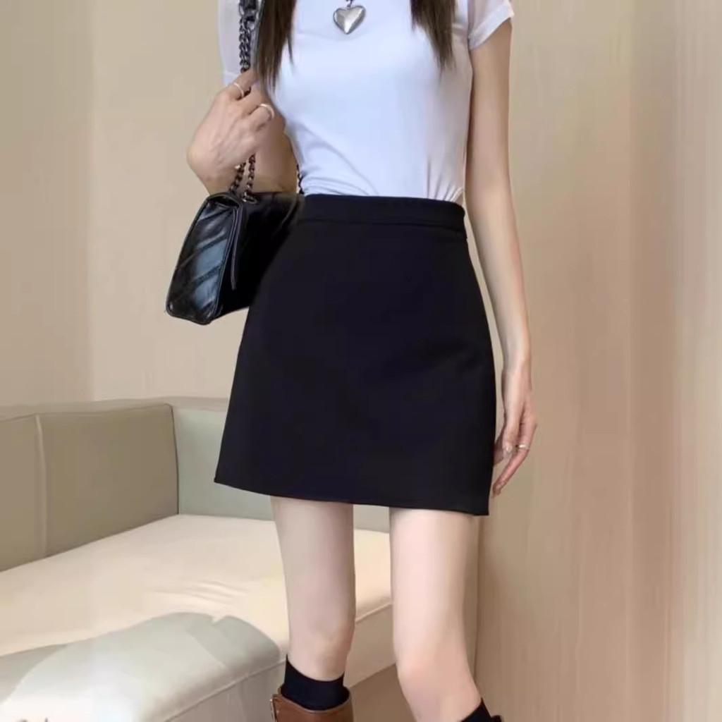 Street Style Black High Waist Mini Skirt With Zipper For Summer Fashion Girls