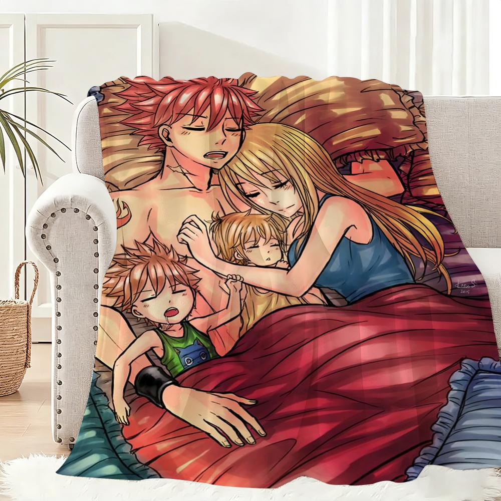 Classic comics Anime FAIRY TAIL Throw Lightweight 240g Flannel Blanket Soft Skin-friendly for Summer Cooling 75x90cm
