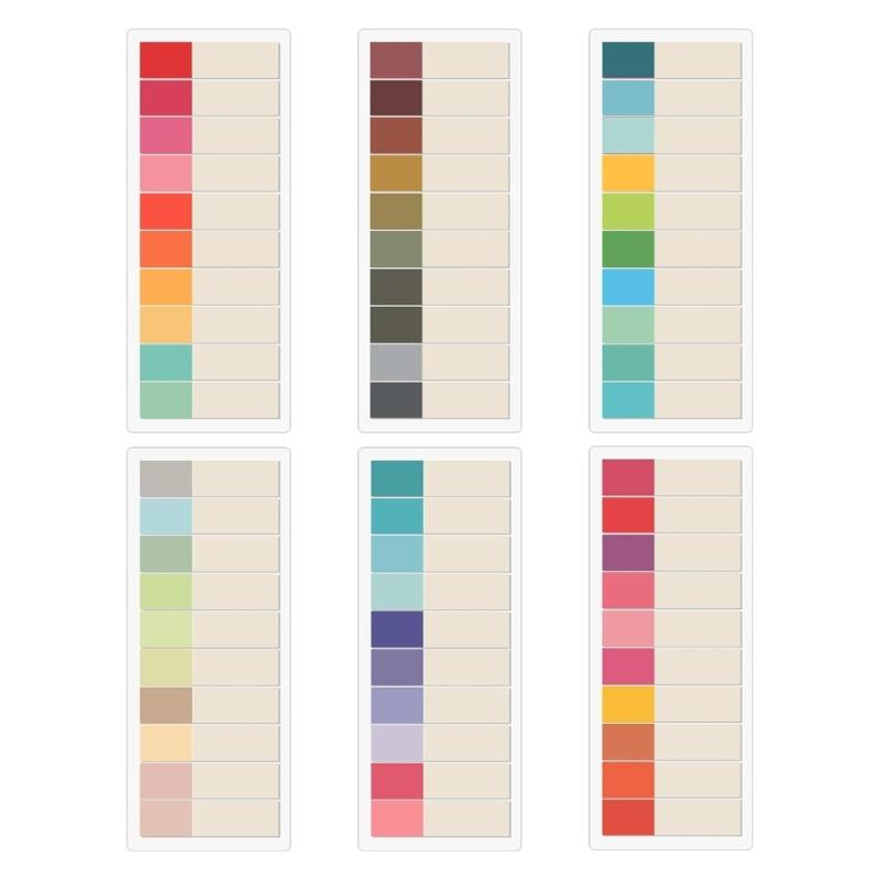 6 Pcs Aesthetic Stickier Note Memos Pad Easy to Write Simple Notepads Colorful Stickier Notes Coloured Index Tabs