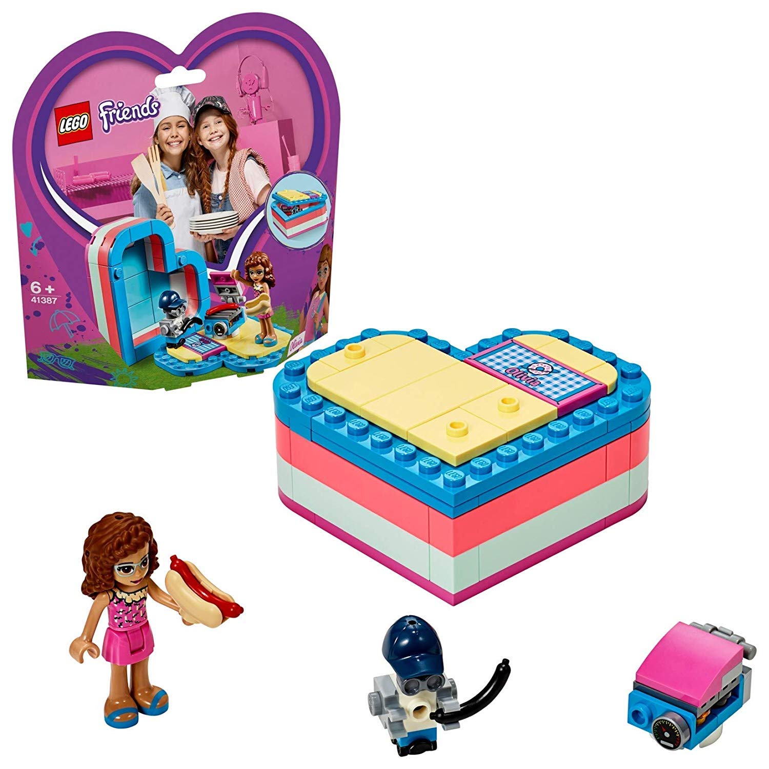 

LEGO Friends Heart Trinket Box, Olivia s Beach Vacation, 41387, Building Blocks, Toy for Girls