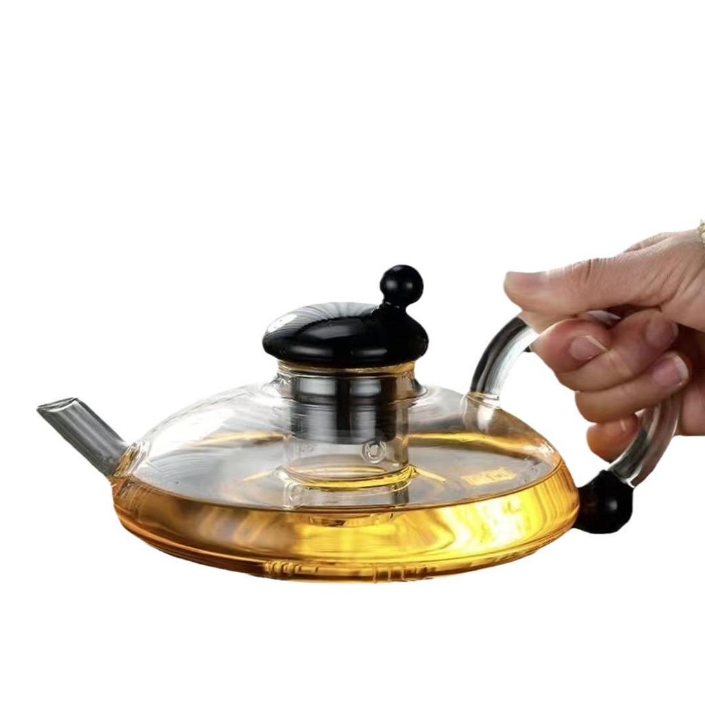 Sage Afternoon Tea Set: Heat-Resistant Glass Teapot with Fruit Tea and Emma's T0 Electric Ceramic Stove