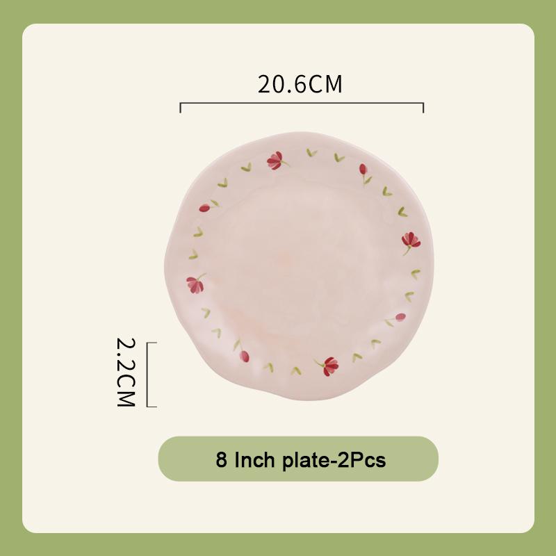 SOLECASA Ceramic Dinner Plates Soup Bowl Rice Salad Bowl Coffee Mug Floral pattern Kitchen Dinnerware Dinner Dish Microwave safe