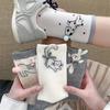 Balkar Ribbon Animal Illustration Spring Summer Mid-Calf Socks