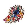 Vintage Crystal Brooch Anti-oxidation Anti-rust Alloy Lapel Pin Chic Colorful Crafted Pin Gift for Her