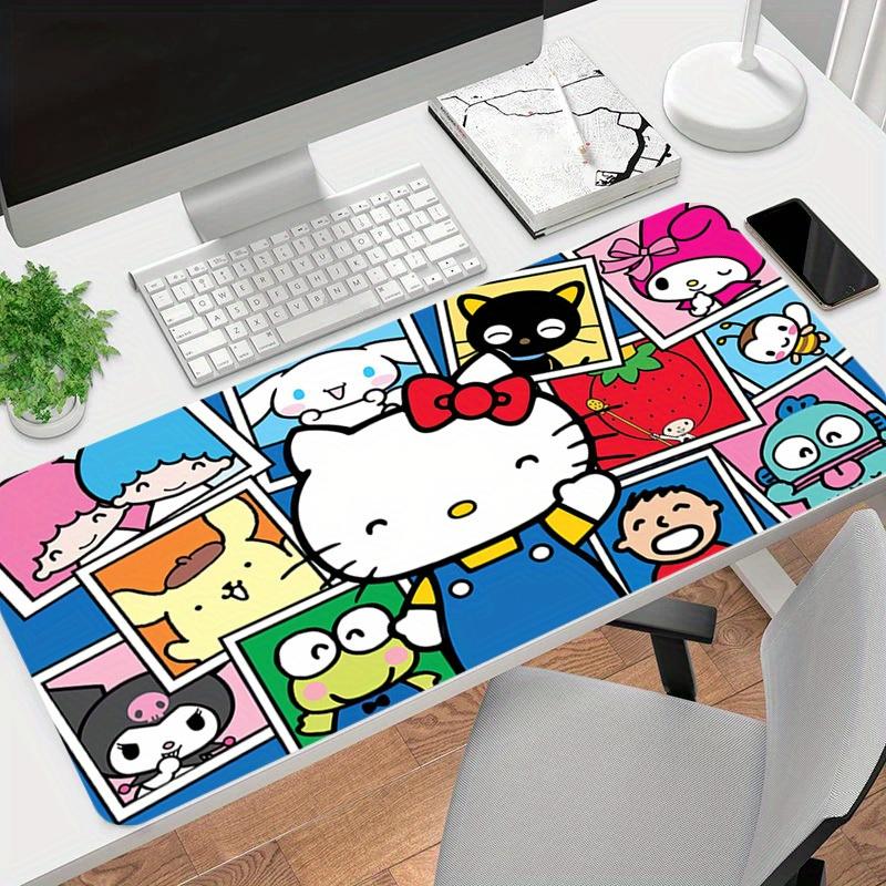 1pc Hello Kitty Polaroid cartoon Mouse Pad Design Washable, Rubber Base, Artwork for Desk & Computer, Large Mouse Pad 30cmx60cm(11.8x23.6inch)