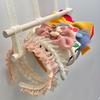 Wall-Mounted Hair Accessories Organizer Macrame Canvas Hanger with Multiple Hooks for Bows, Scrunchies & Clips Storage Display Rack, Hair Accessories