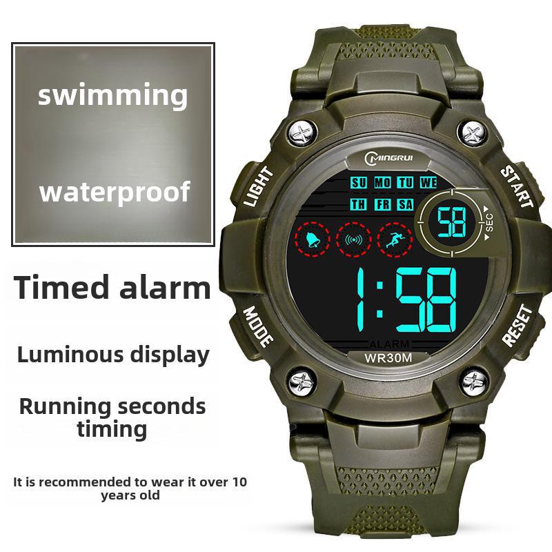 Wodoodporny i wstrząsoodporny zegarek sportowy dla chłopców w wieku gimnazjalnym z alarmem i podświetleniem