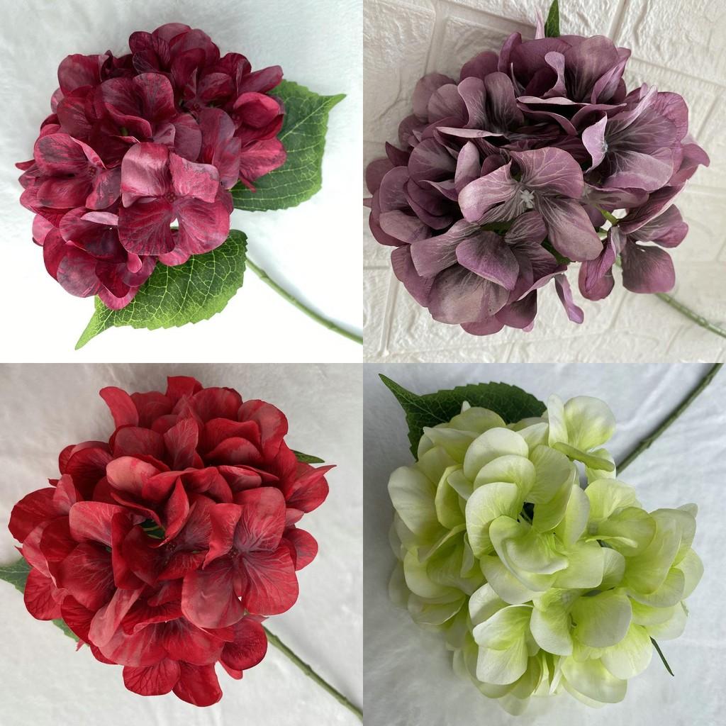 Silk Hydrangea Flowers 18in Realistic Wedding Home Decor Photography Props Gift