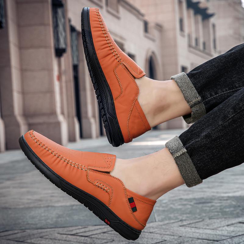 Men's Casual Leather Shoes Business Loafers Moccasin Breathable Slip On Boat Soft Driving Shoes