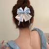 Hairpin Soft Embroidery Lace Splicing Ribbon Bowknot Decor Girl Hair Pin Gentle Hairstyles Side Hair Clips Hair Accessory