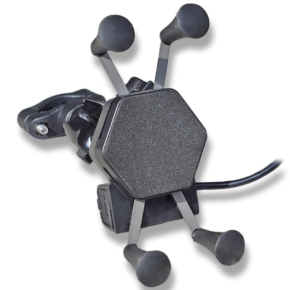 

Joe Tools Smartphone Holder for USB Fast Joe Clamp USB Motorcycles, Powered, Charging, Anti-Drop Rubber, JC-003 (with Port)