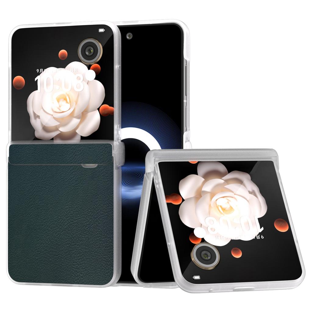 For Honor Magic V Flip 5G Case Hinge Protection Leather+PC Phone Cover Matte Edge