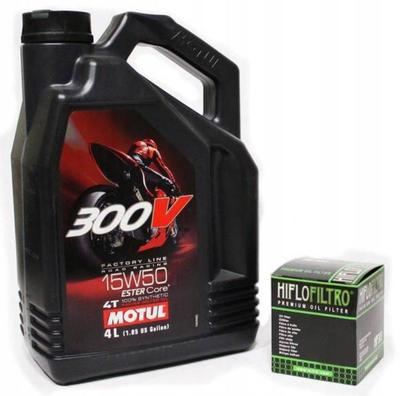 Olej Motul 300V 15W50 4L + Filtr Hiflo Hf160 Bmw R1250 Gs K1300 Oryginalny