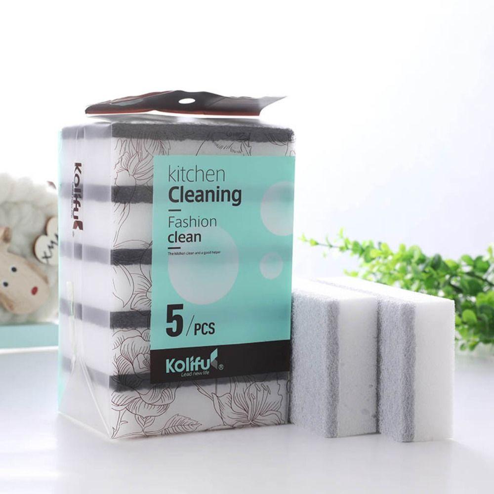 Double-Sided Household Emery Cleaning Accessories Dishwashing Sponge Scouring Pad Magic Sponge