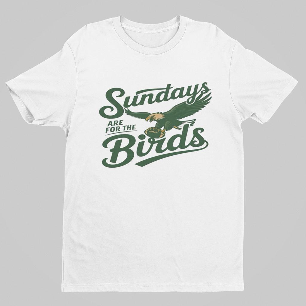 Sundays Are for the Birds Football T-Shirt Green Bird Game Day Tee