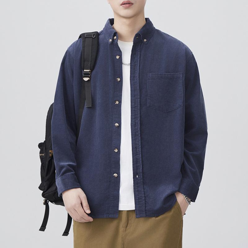 New Japanese Retro Spring Corduroy Shirt Jacket Loose Casual Men's Work Shirt