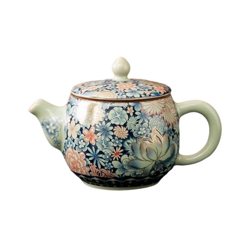 Chaxun Blue & White Floral Sancai Gaiwan