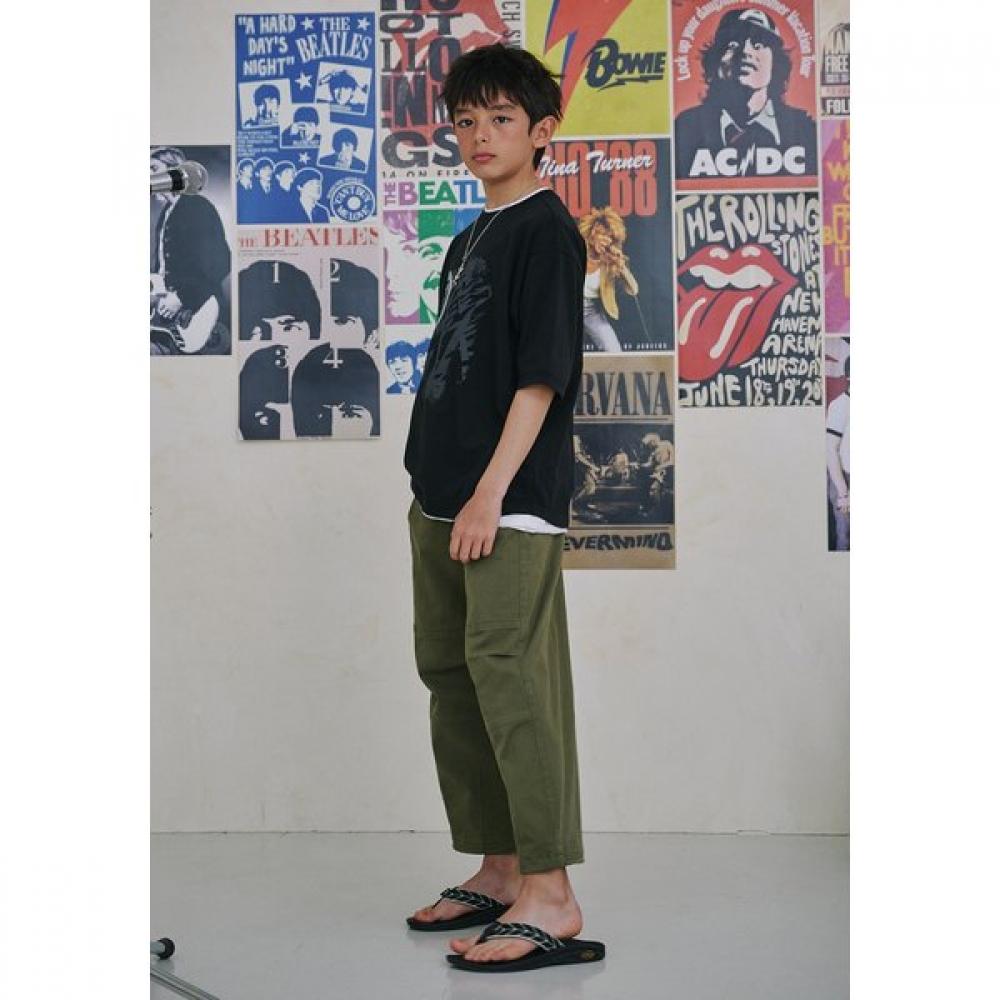Bluetail Khaki Barrel Baggy Fit Woven Pants Aab1pt06kk