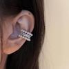 French Retro Pearl Zirconia Ear Clip for Women - No Piercings Needed, High-End Fashionable Ear Cartilage Accessory.