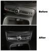 For Volvo XC40 2019-2024 LHD Central Control Audio Adjustment Knob Air Conditioner AC Switch Button Decoration Frame Cover Trim