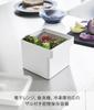 Yamazaki Tower Microwave and Dishwasher Safe Storage Container with x x Freezer and Product 1777 Colander, White, Body W13.6 D15.1 H11cm, Safe,