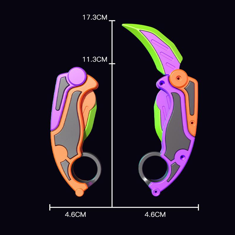3D Baskılı Yerçekimi Pençe Oyuncak Katlanabilir Turp Pençe Bıçağı İtme Kartı Oyuncak Komik Stres Giderici El