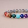 Koai 8mm Labradorite Chakra Power Stone Bracelet for Men Seven-Color