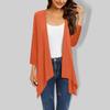 Gradient Print Women's Cardigan Jacket With Pocket Irregular Three Quarter Sleeve