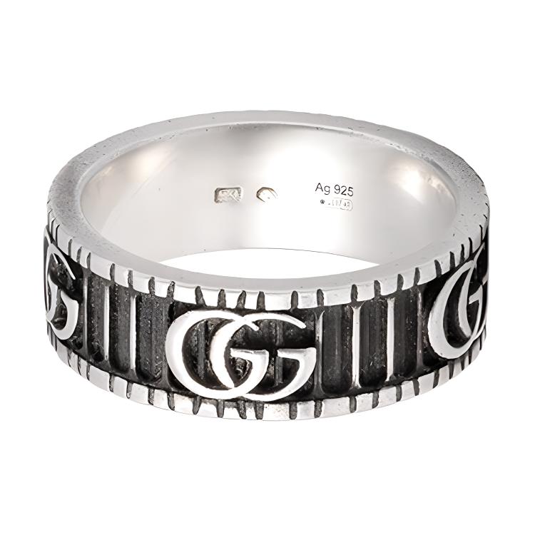 

Кільце Gucci GG Marmont з логотипом Double G, класичне, стьобане, вінтажне, зістарене, матове, зі срібла 925 проби, чоловіче кільце YBC551899001 Box+Shopping Bag-Dust Bag+Box+Shopping Bag,14