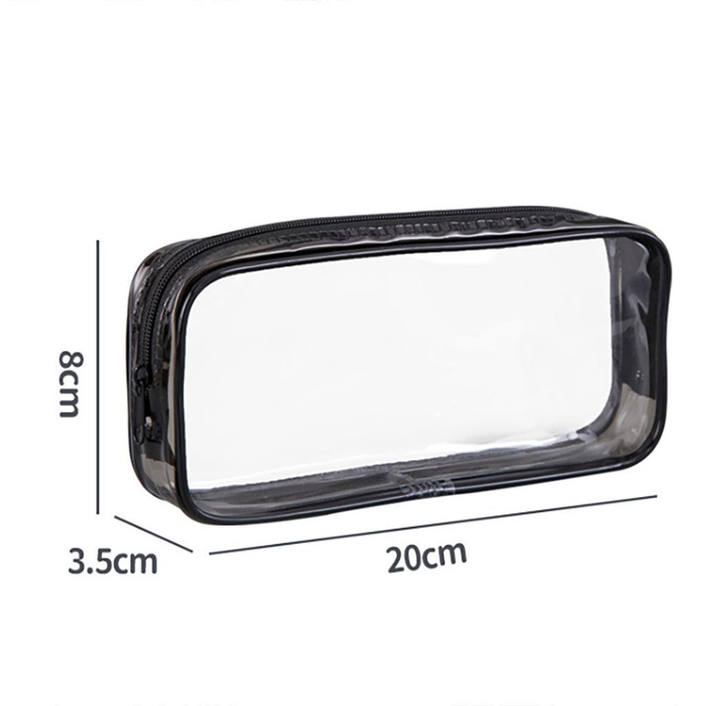 Kawaii Transparent Pencil Case Large Capacity Waterproof Pen Box for Girls Cosmetic Bag Stationery Office School Supplies