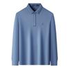MONTAGUT Men's 10A Antibacterial Silk Blend Long-Sleeve Polo