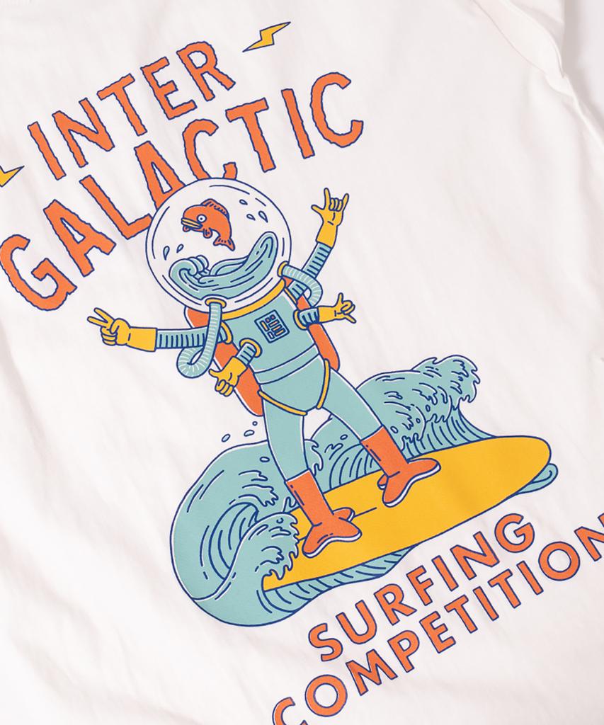 BIGWAVE COLLECTIVE Intergalactic Short Sleeve T-Shirt (Off-White)