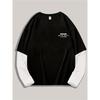 Men's Long Sleeve Crew Neck T-Shirt with Dragon Print, Casual Polyester Knit with Geometric Pattern
